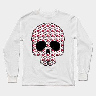 Red flower skull Long Sleeve T-Shirt